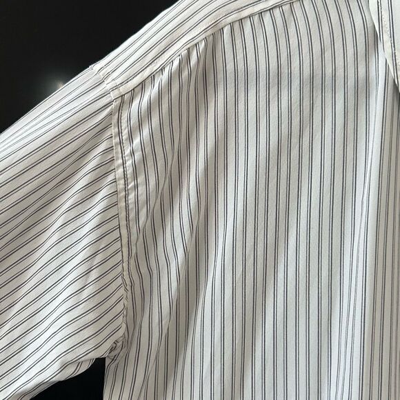 Eileen Fisher 100% Silk Oversized Striped Button Down Tunic Blouse Size S - Picture 7 of 13